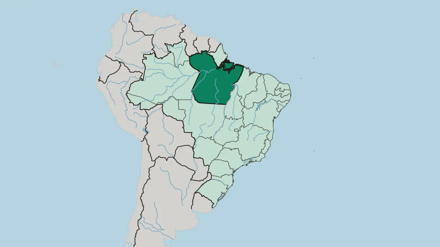 Map of Pará in Brazil