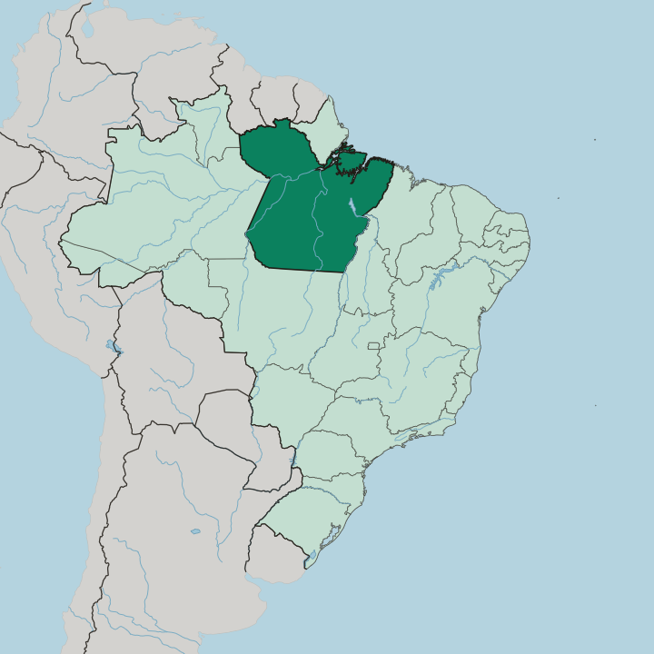 Map showing Pará — In Brazil