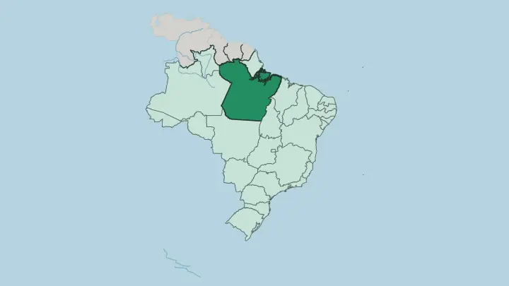 Map of Pará in Brazil