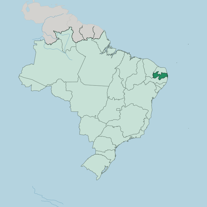 Map showing Paraíba — In Brazil