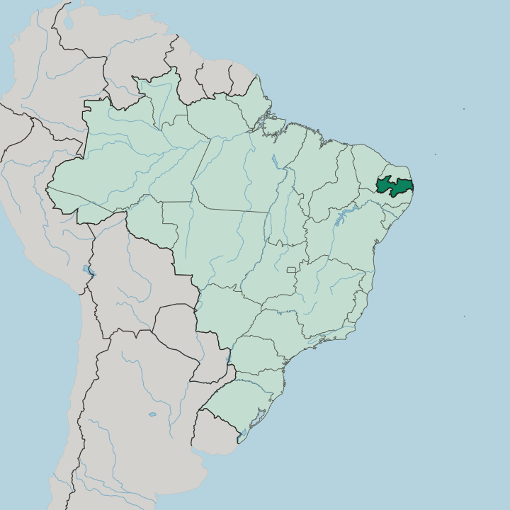 Map showing Paraíba — In Brazil