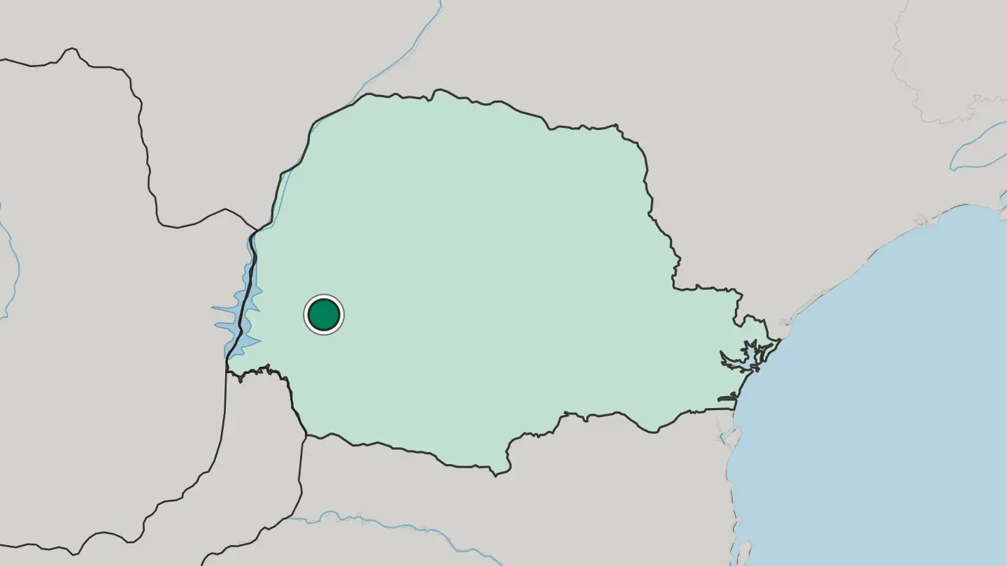 Map of Cascavel in Brazil