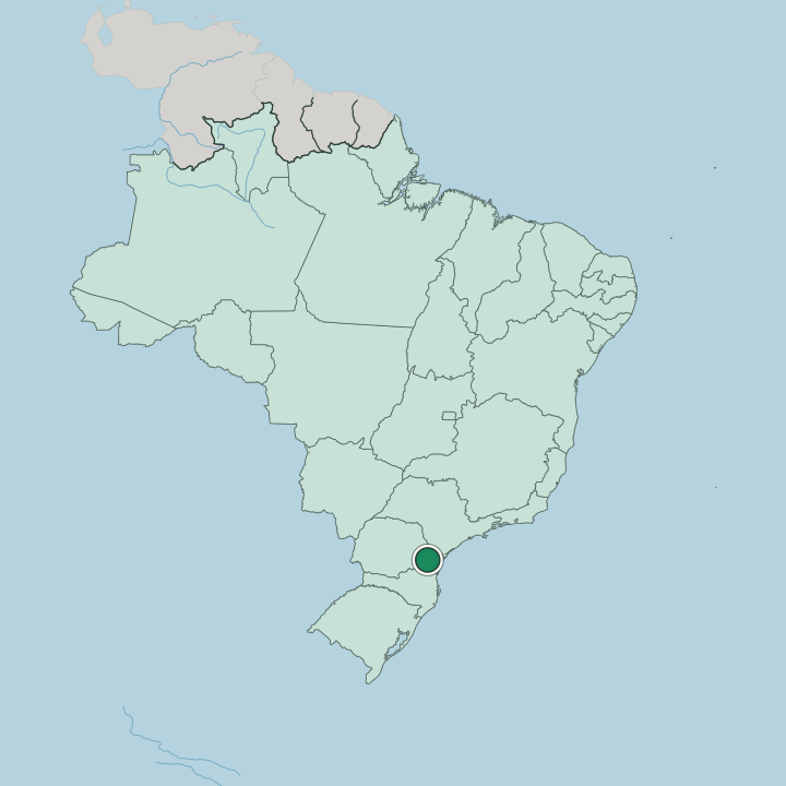 Map showing Curitiba — In Brazil