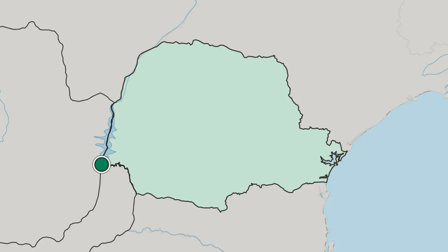 Map of Foz do Iguaçu in Brazil