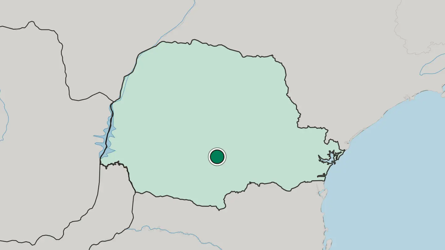 Map of Guarapuava in Brazil