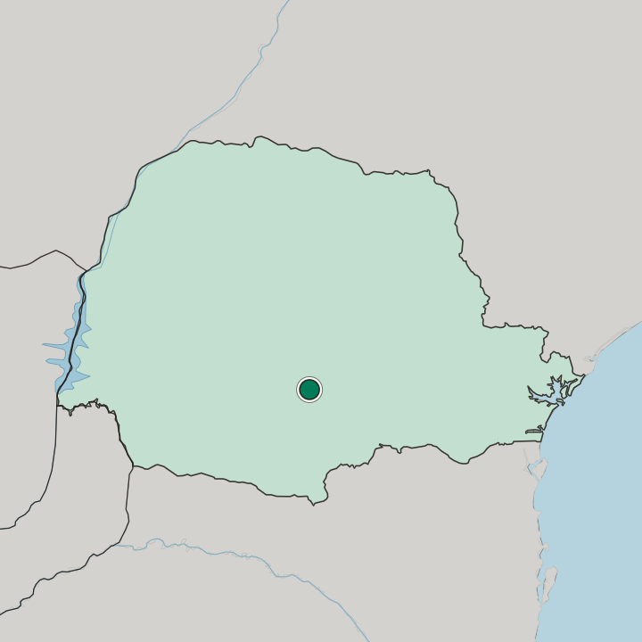 Map showing Guarapuava — In Paraná
