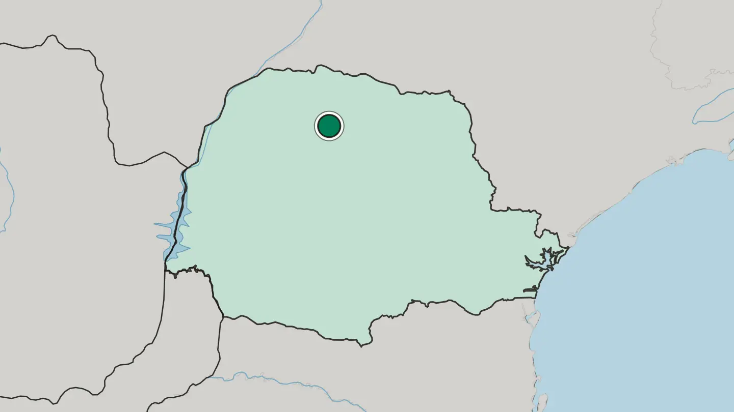 Map of Maringá in Brazil