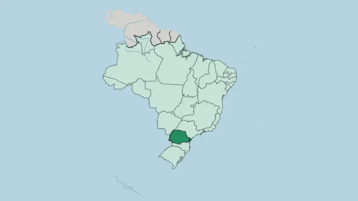 Map of Paraná in Brazil