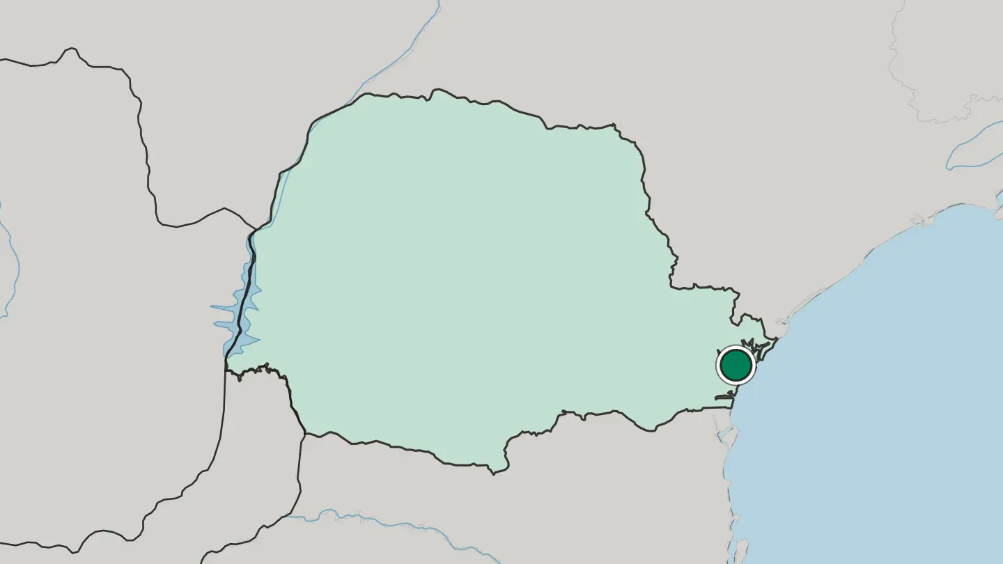 Map of Paranaguá in Brazil