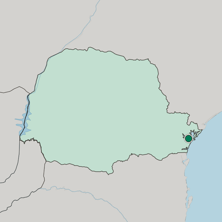 Map showing Paranaguá — In Paraná