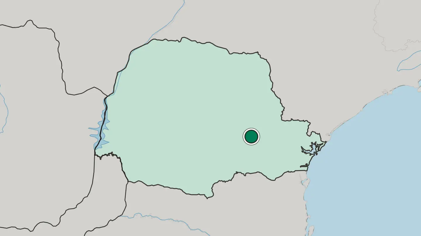 Map of Ponta Grossa in Brazil