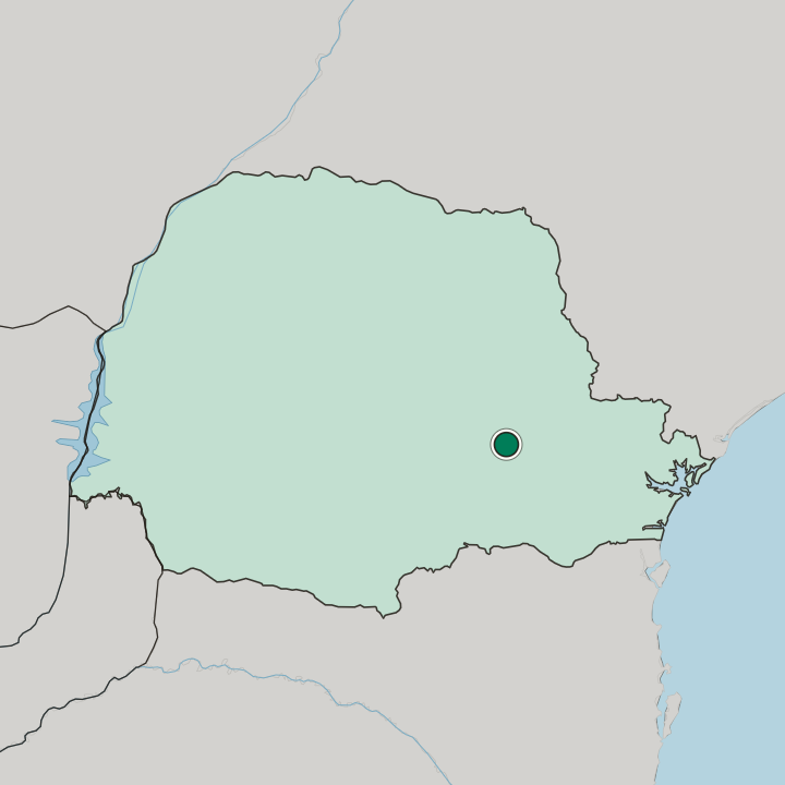 Map showing Ponta Grossa — In Paraná