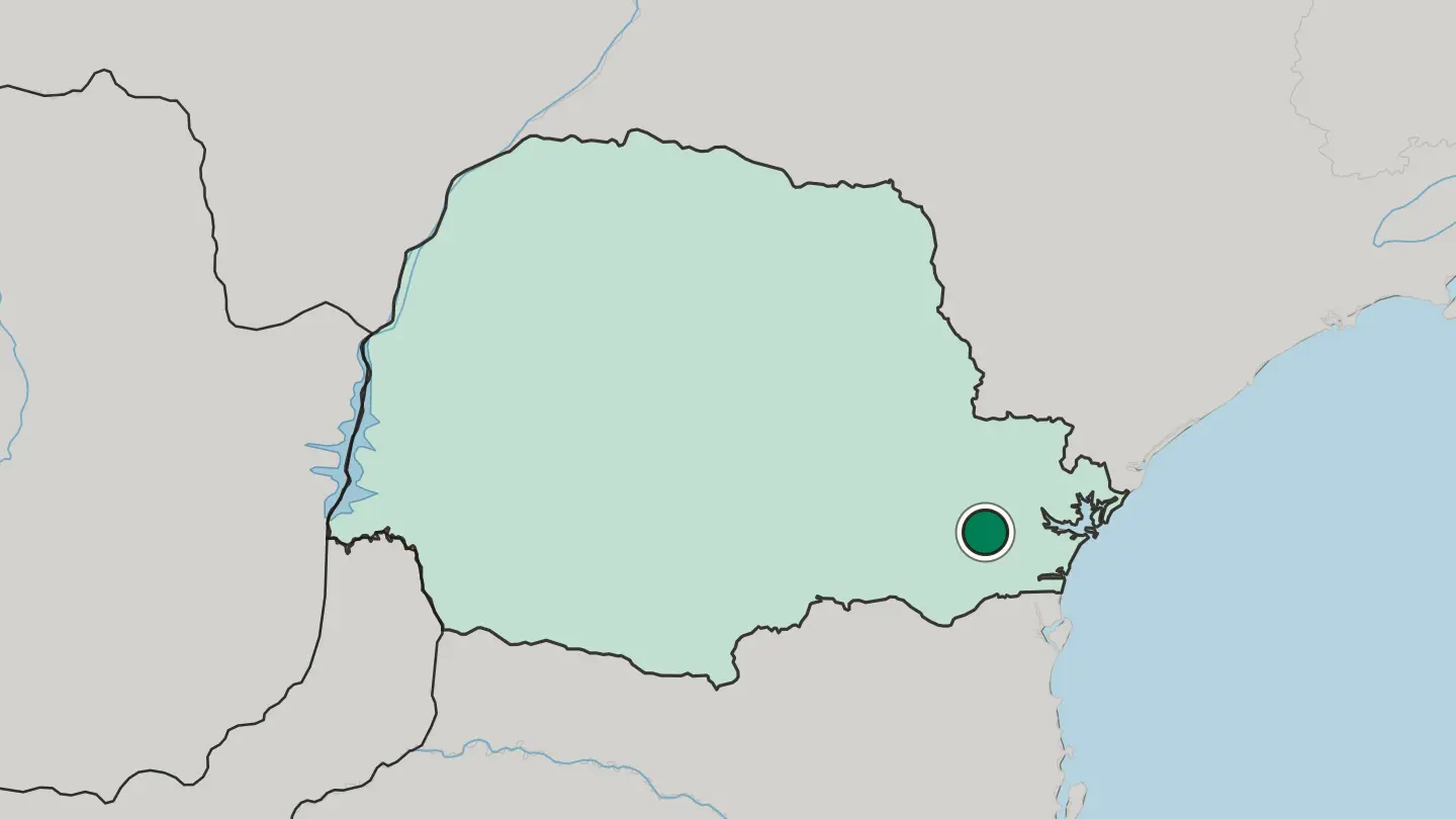 Map of São José dos Pinhais in Brazil