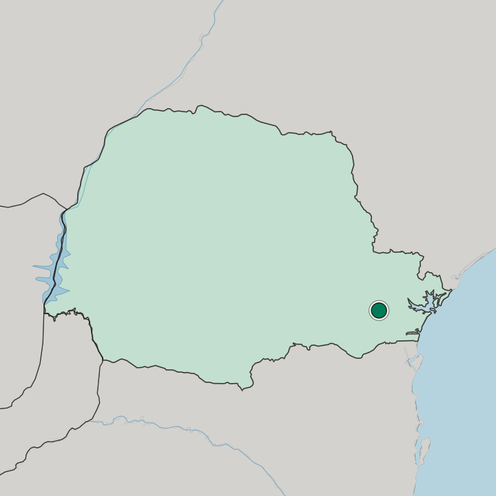 Map showing São José dos Pinhais — In Paraná