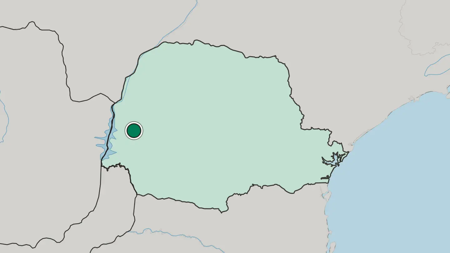 Map of Toledo in Brazil