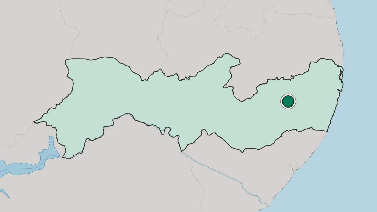 Map of Caruaru in Brazil