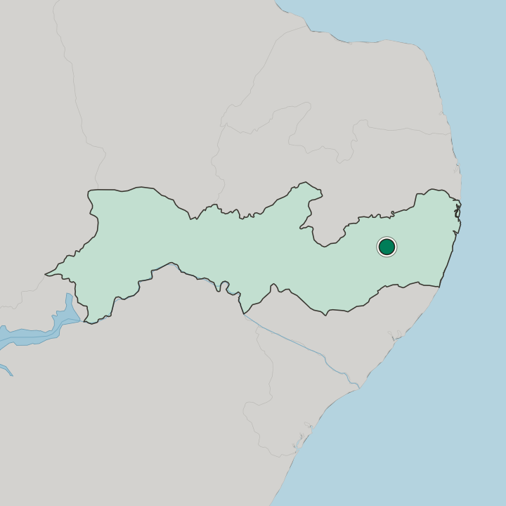 Map showing Caruaru — In Pernambuco