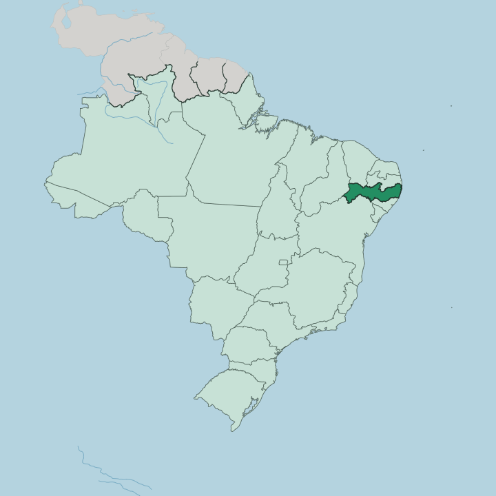 Map showing Pernambuco — In Brazil
