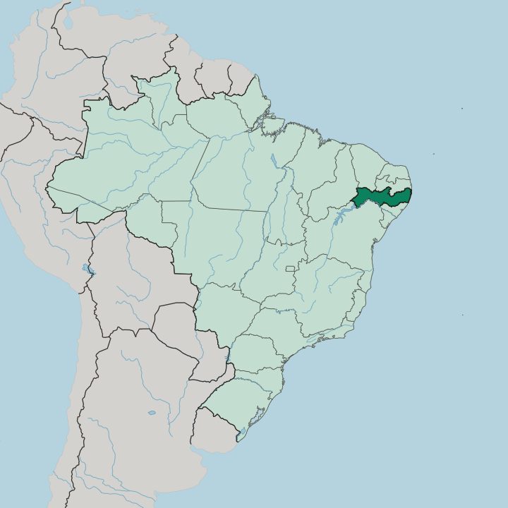 Map showing Pernambuco — In Brazil