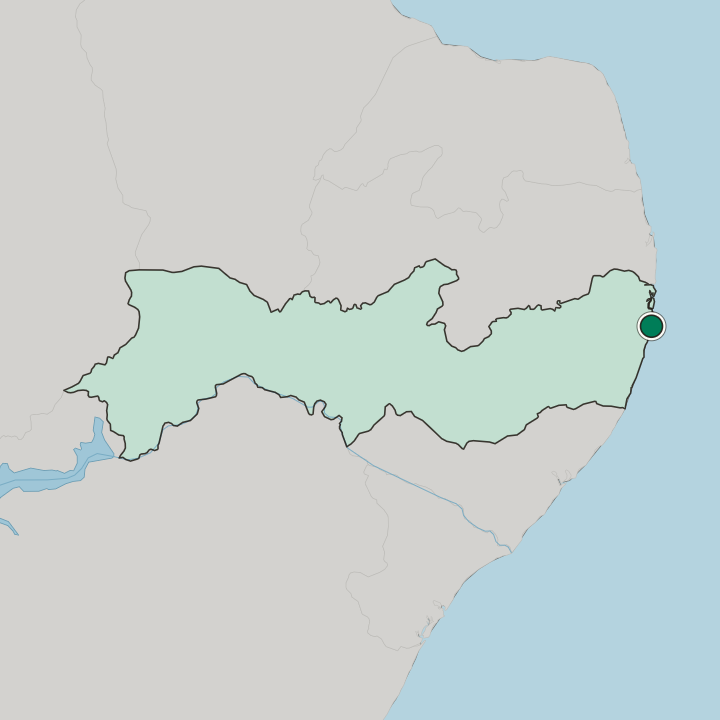 Map showing Olinda — In Pernambuco