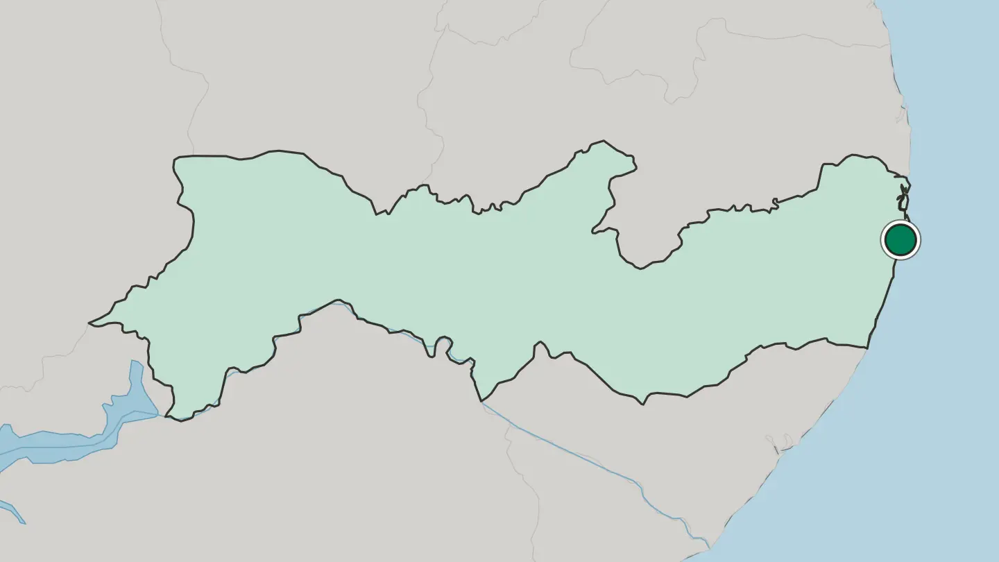 Map of Recife in Brazil
