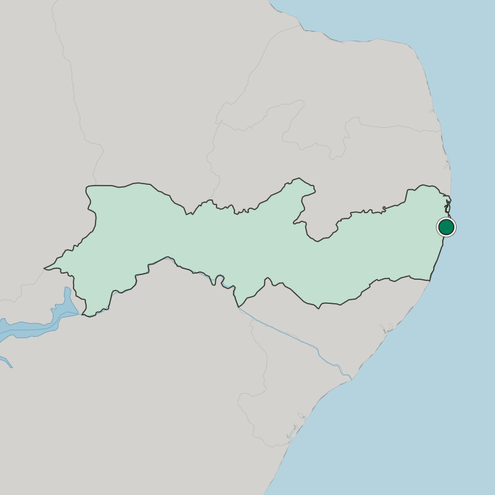 Map showing Graças — In Pernambuco