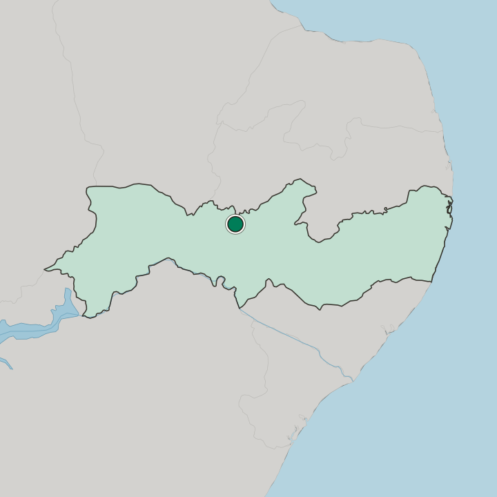 Map showing Serra Talhada — In Pernambuco