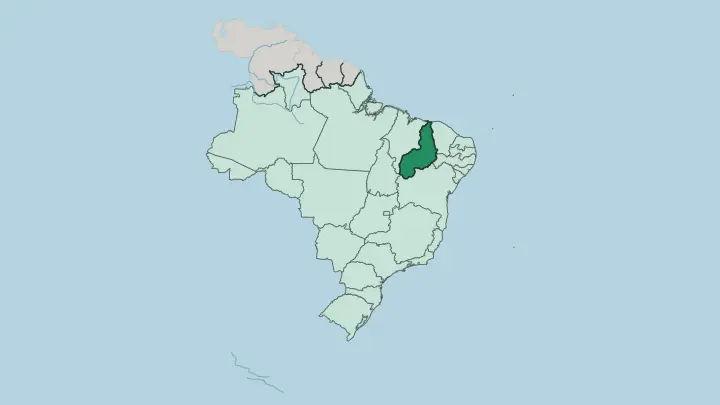 Map of Piauí in Brazil
