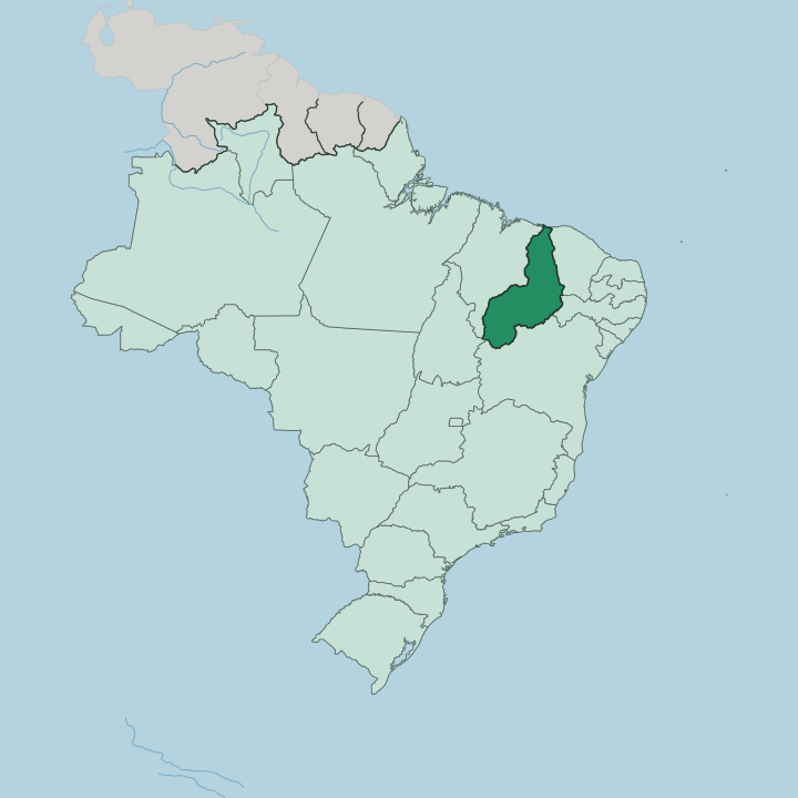 Map showing Piauí — In Brazil