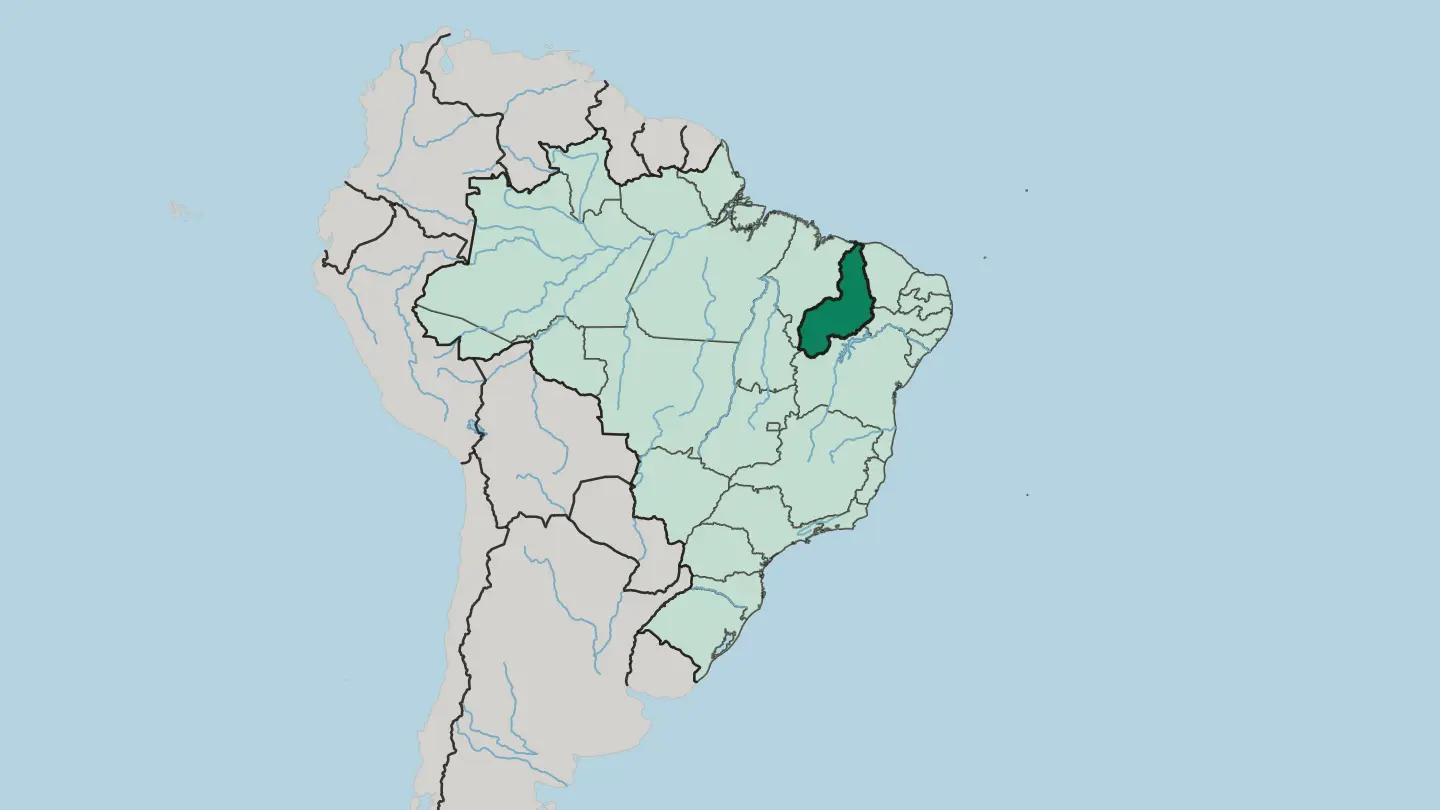 Map of Piauí in Brazil