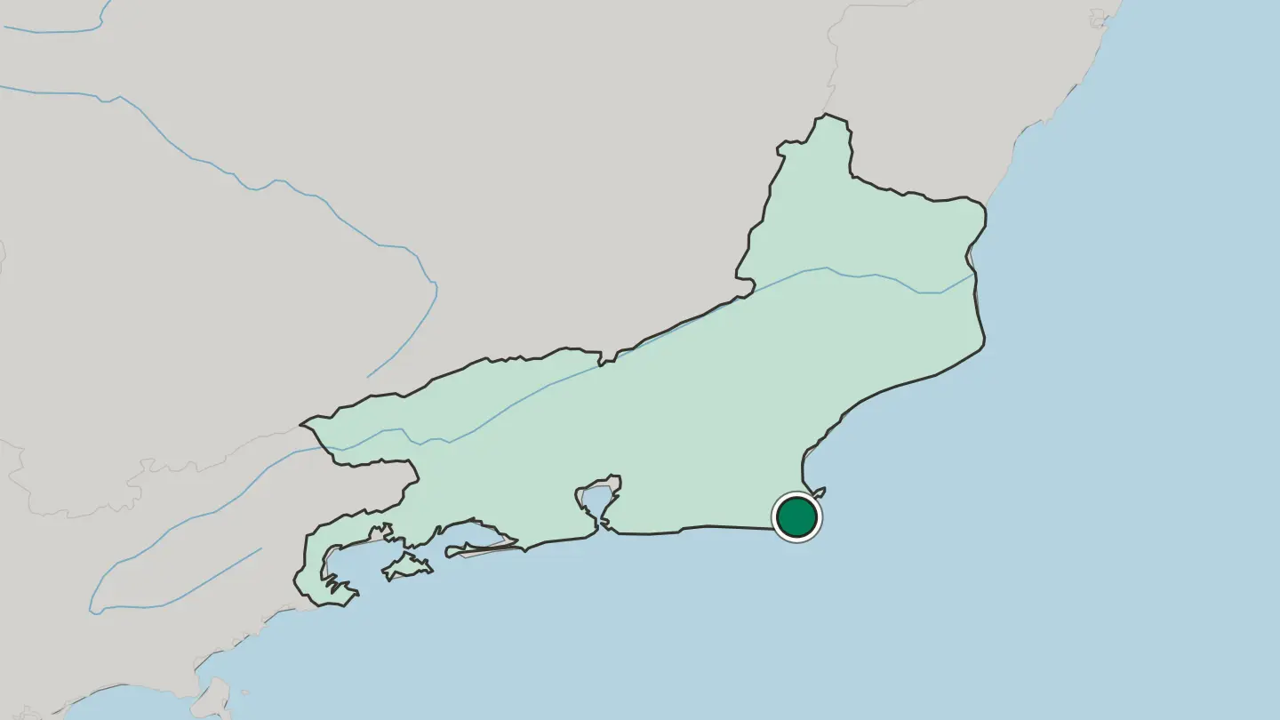 Map of Cabo Frio in Brazil