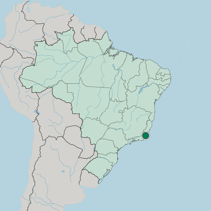 Map showing Campos dos Goytacazes — In Brazil