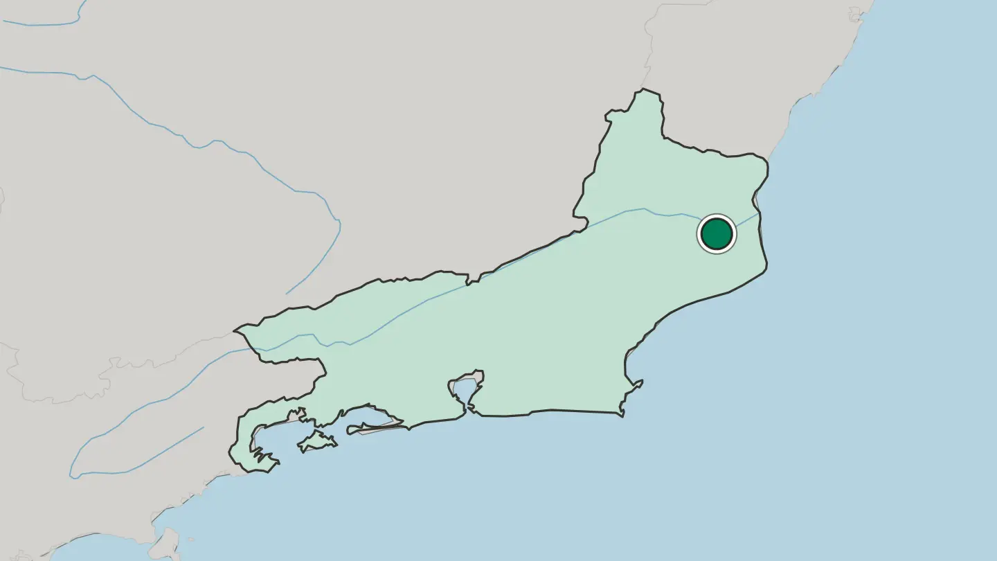 Map of Campos dos Goytacazes in Brazil