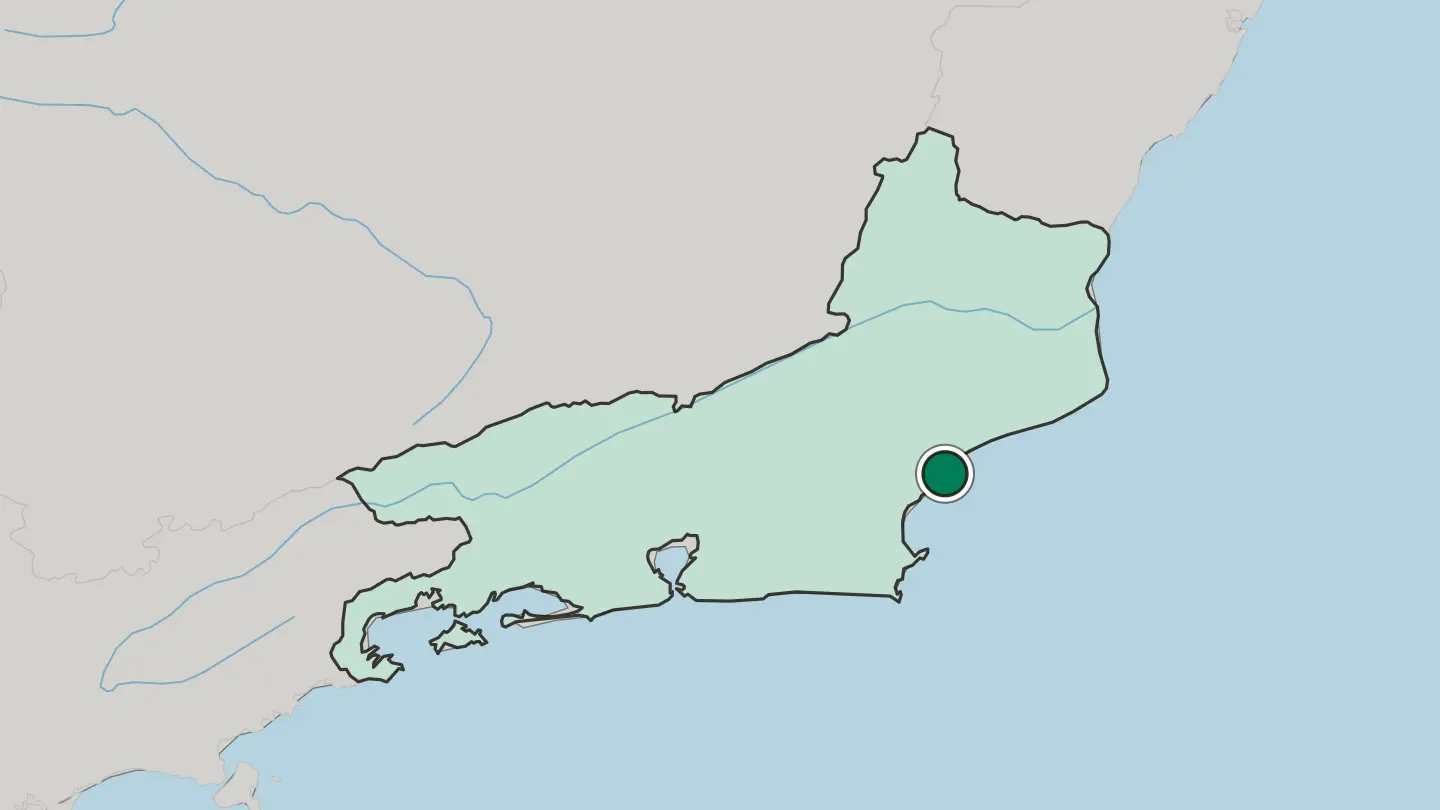 Map of Macaé in Brazil