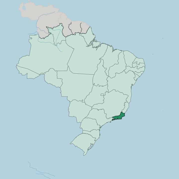 Map showing Rio de Janeiro — In Brazil