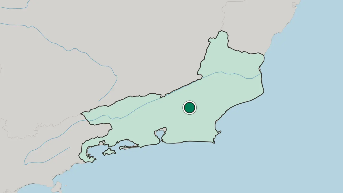 Map of Nova Friburgo in Brazil