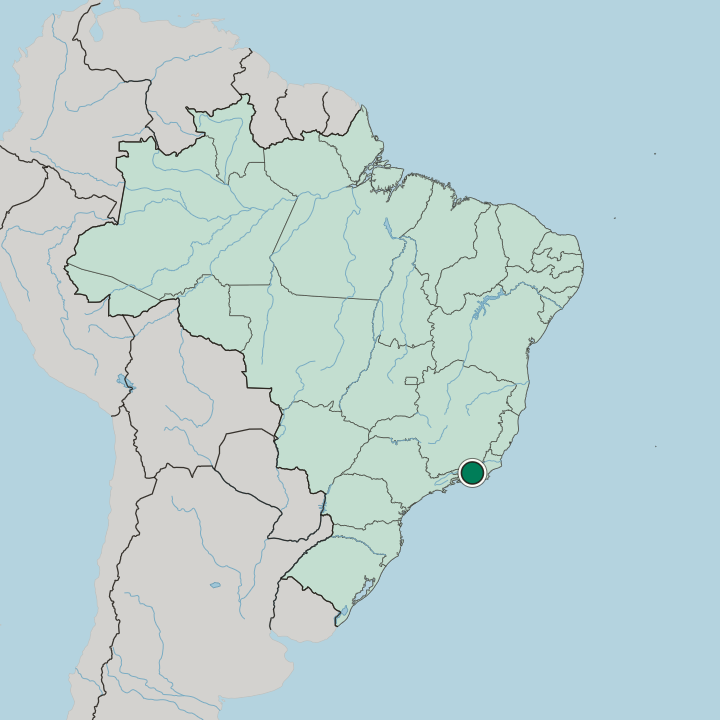 Map showing Petrópolis — In Brazil