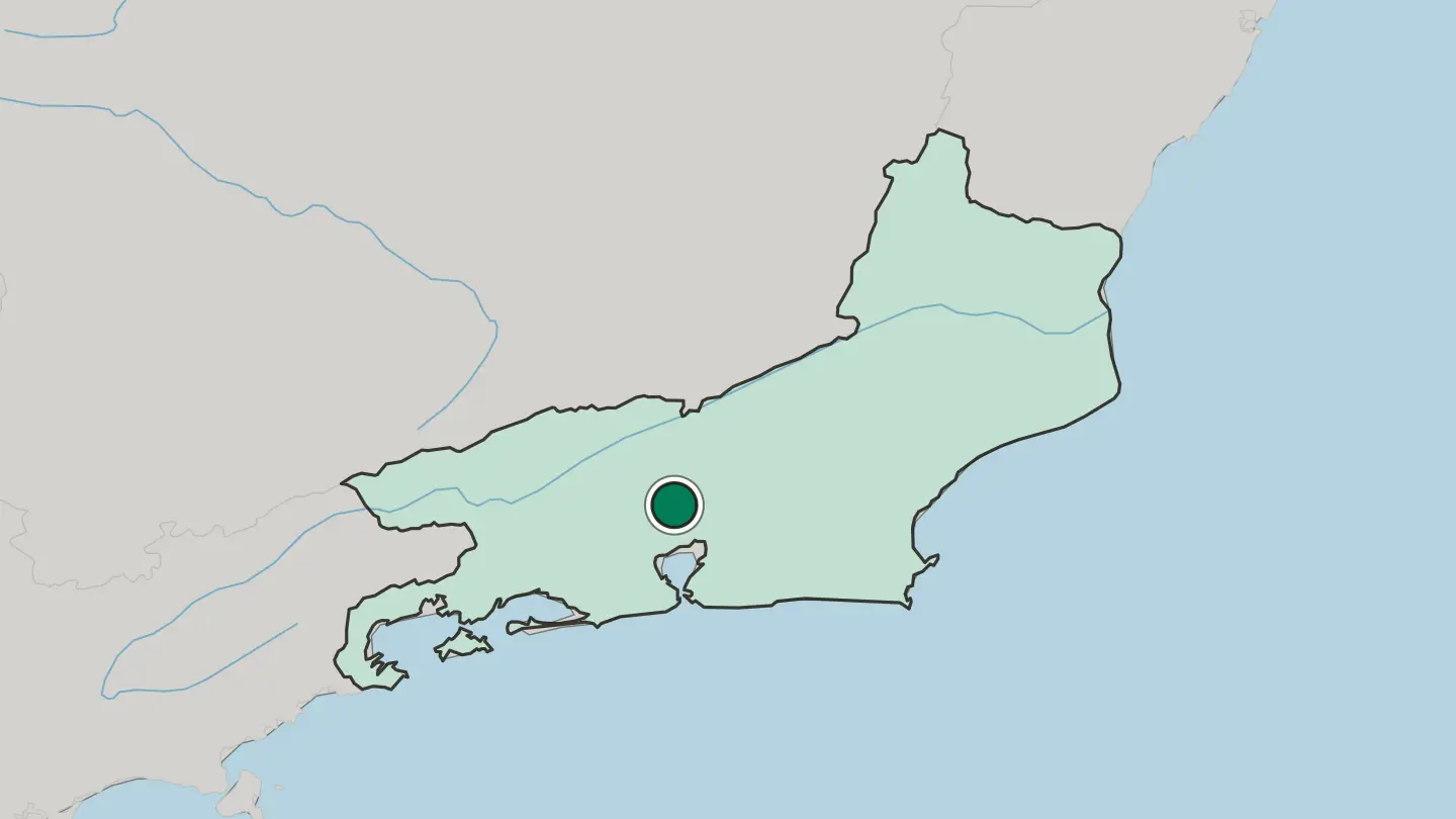Map of Petrópolis in Brazil