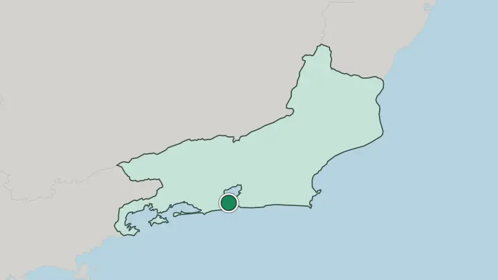 Map of Rio de Janeiro in Brazil