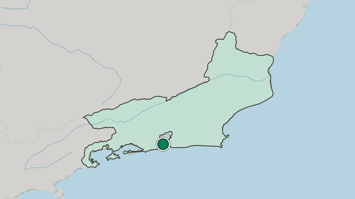 Map of Rio de Janeiro in Brazil