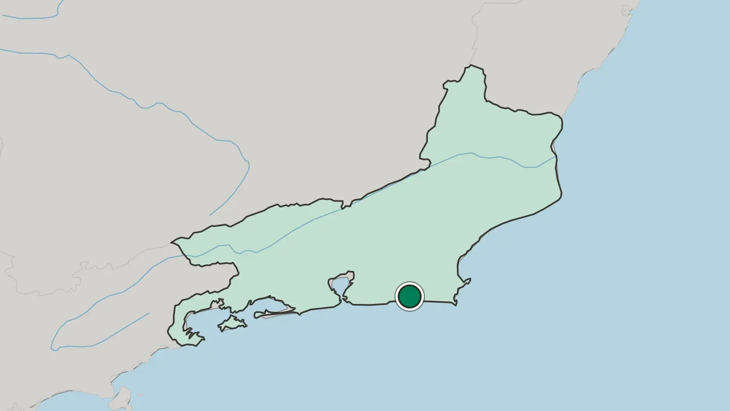 Map of Saquarema in Brazil