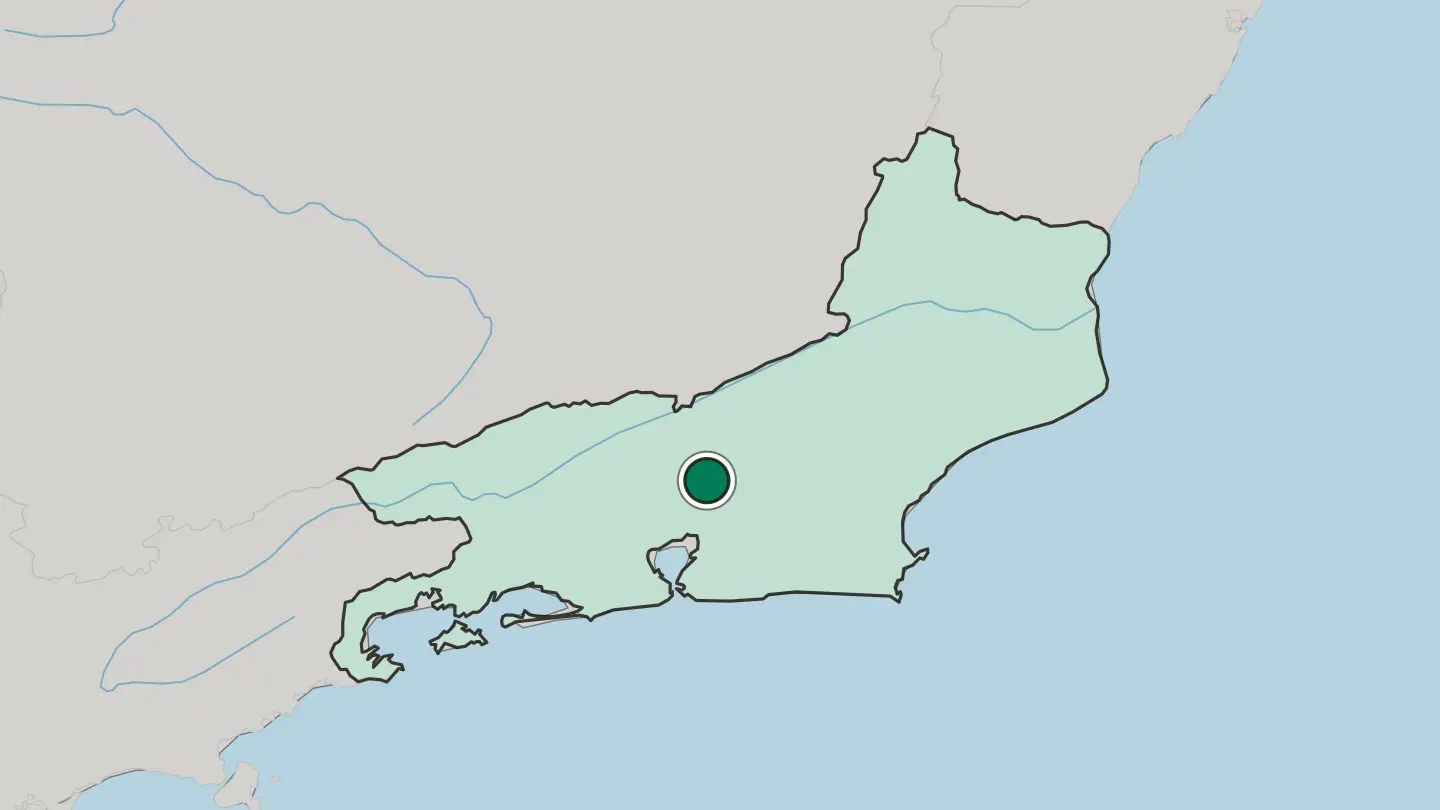 Map of Teresópolis in Brazil
