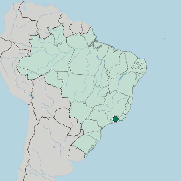 Map showing Volta Redonda — In Brazil