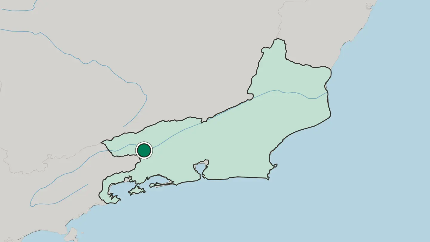 Map of Volta Redonda in Brazil