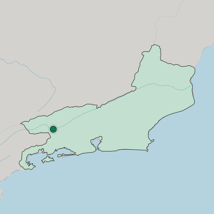 Map showing Volta Redonda — In Rio de Janeiro