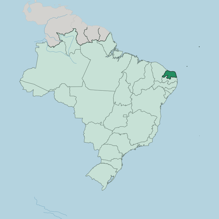 Map showing Rio Grande do Norte — In Brazil