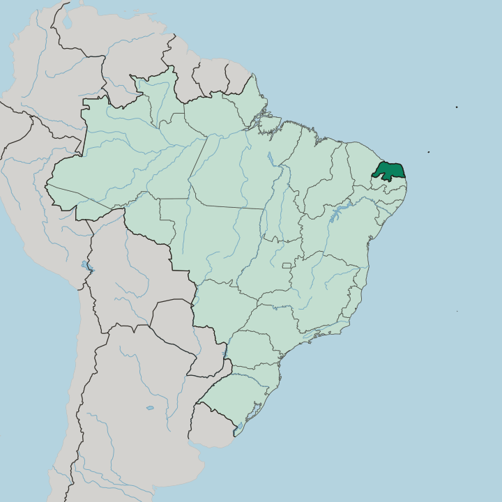 Map showing Rio Grande do Norte — In Brazil