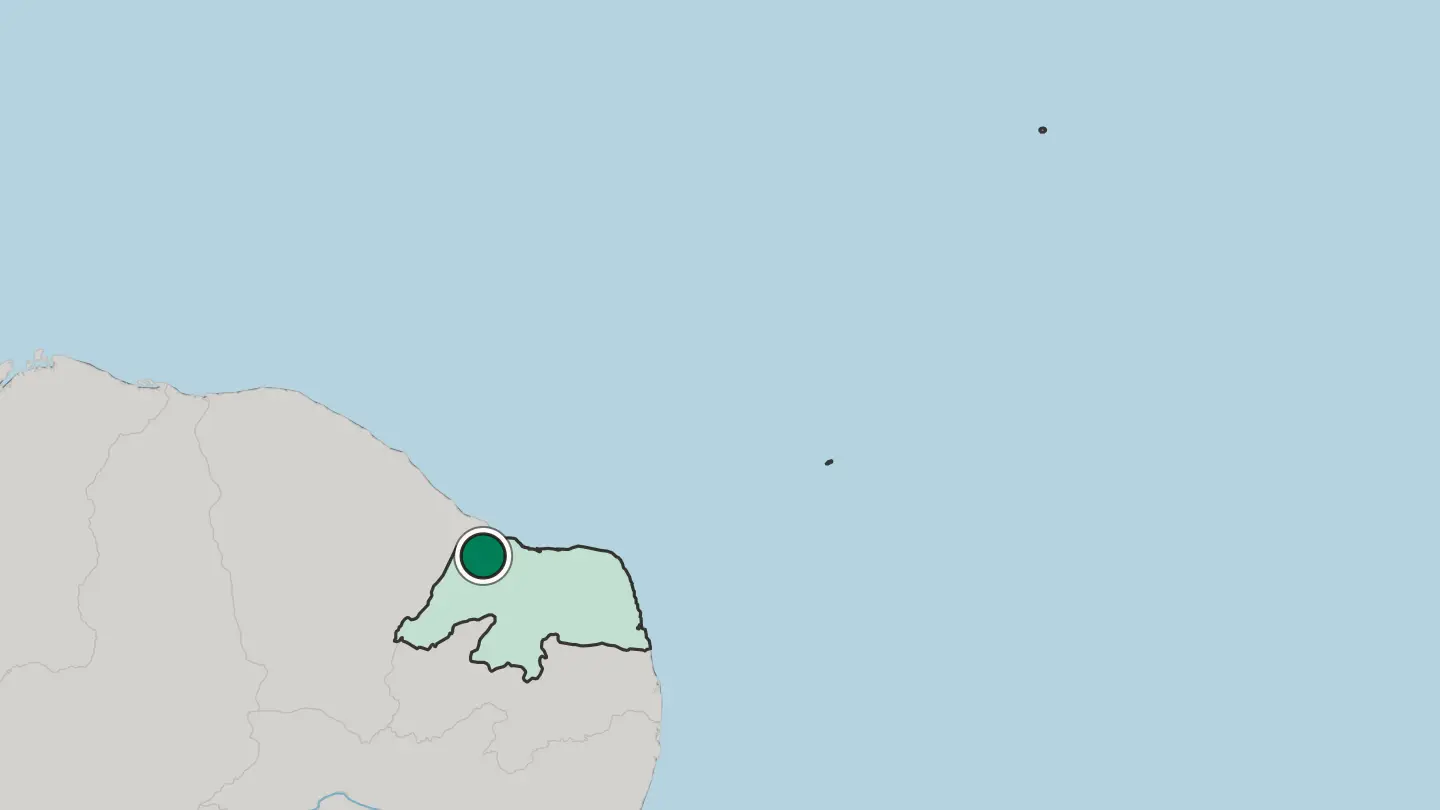 Map of Mossoró in Brazil
