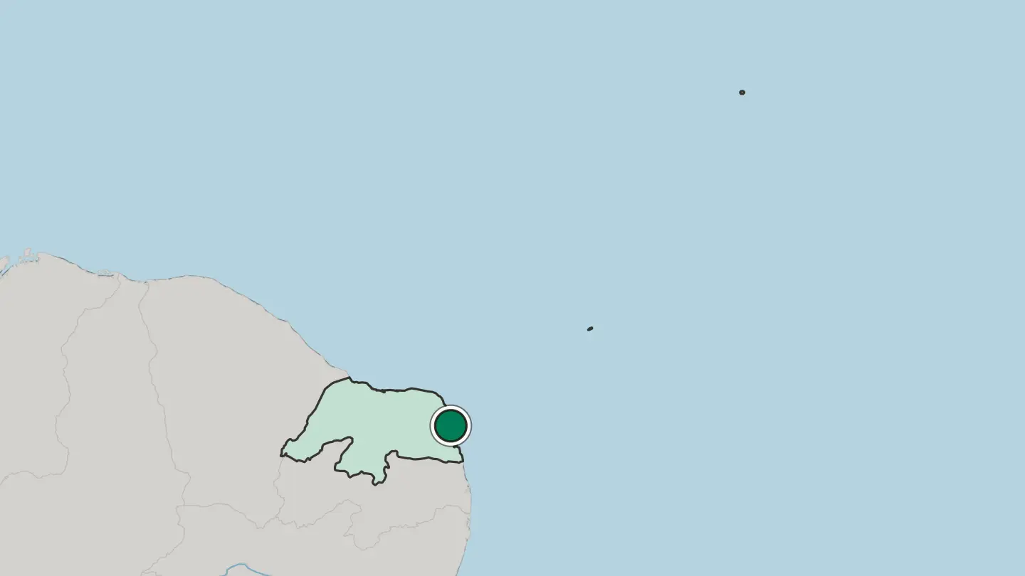 Map of Natal in Brazil