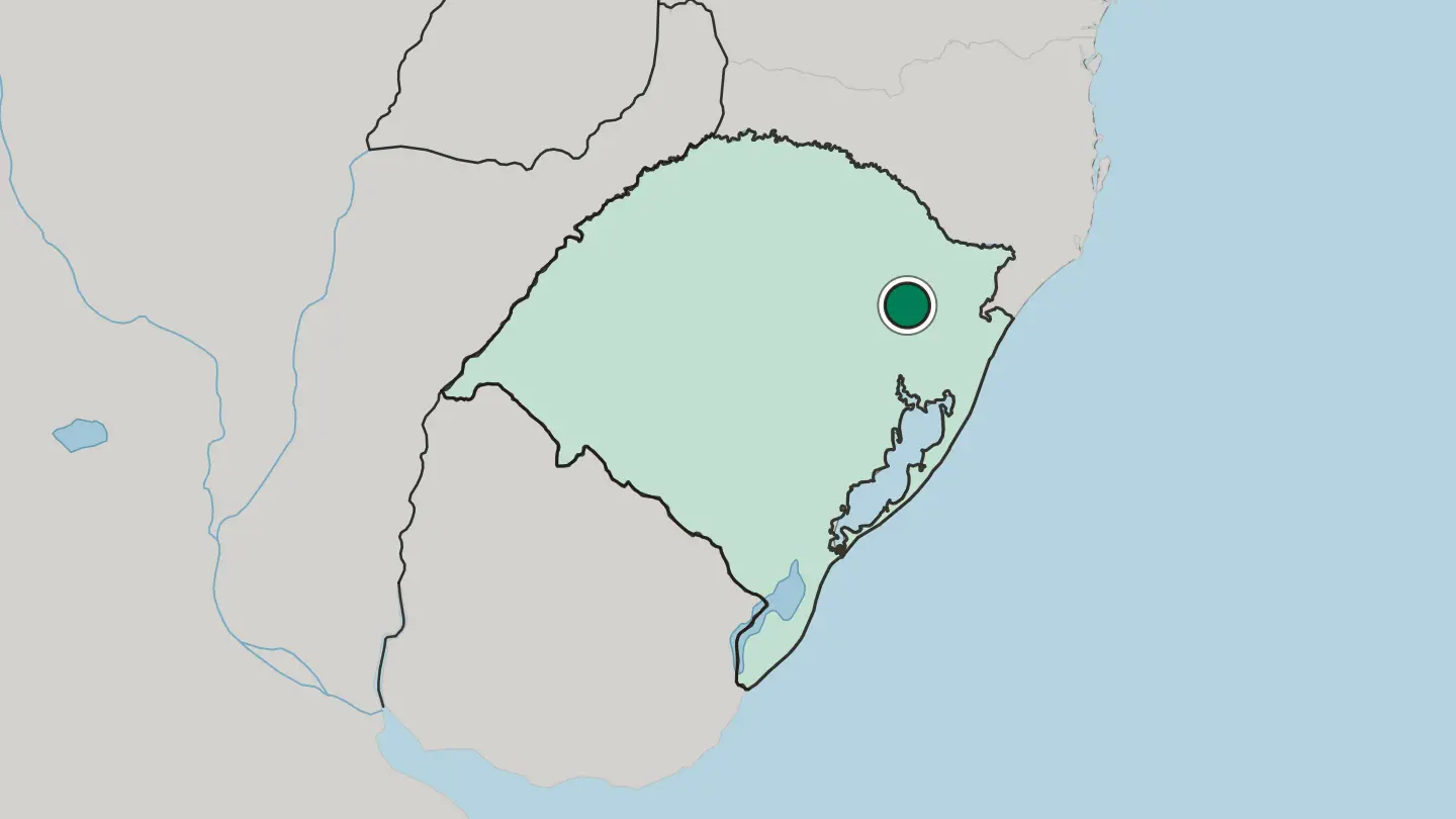 Map of Caxias do Sul in Brazil